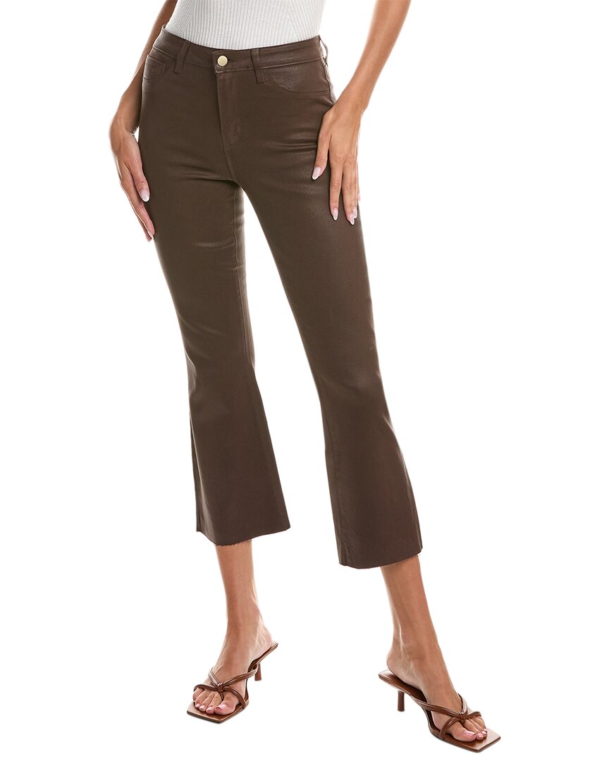 Shop L Agence Kendra High-rise Crop Flare Jean In Brown