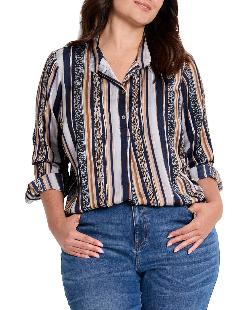 Nic + Zoe Nic+zoe Animal Stripe Button-up Shirt