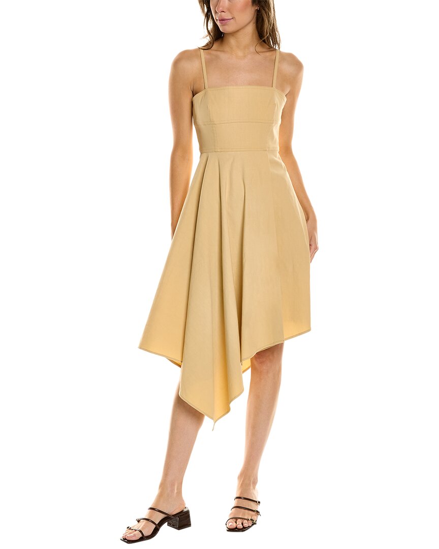 Shop A.l.c . Verona Linen-blend Midi Dress In Brown