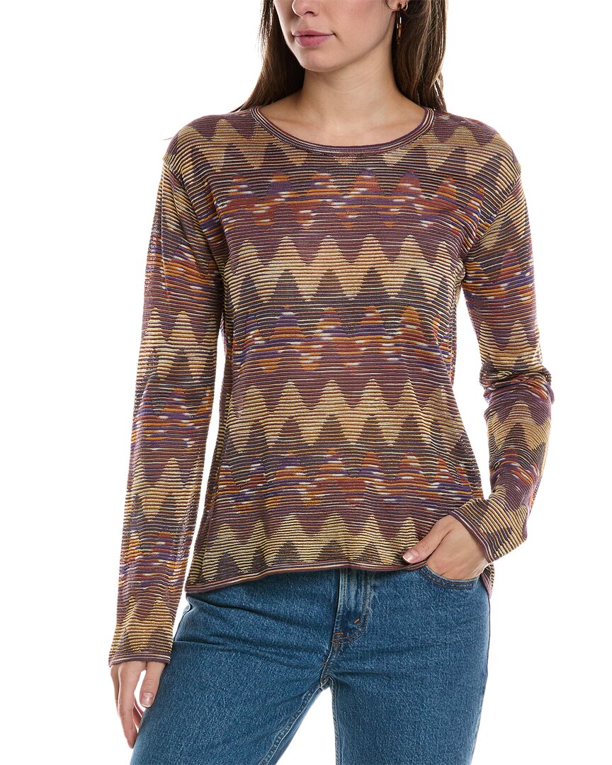 M Missoni Wool-blend Top In Brown