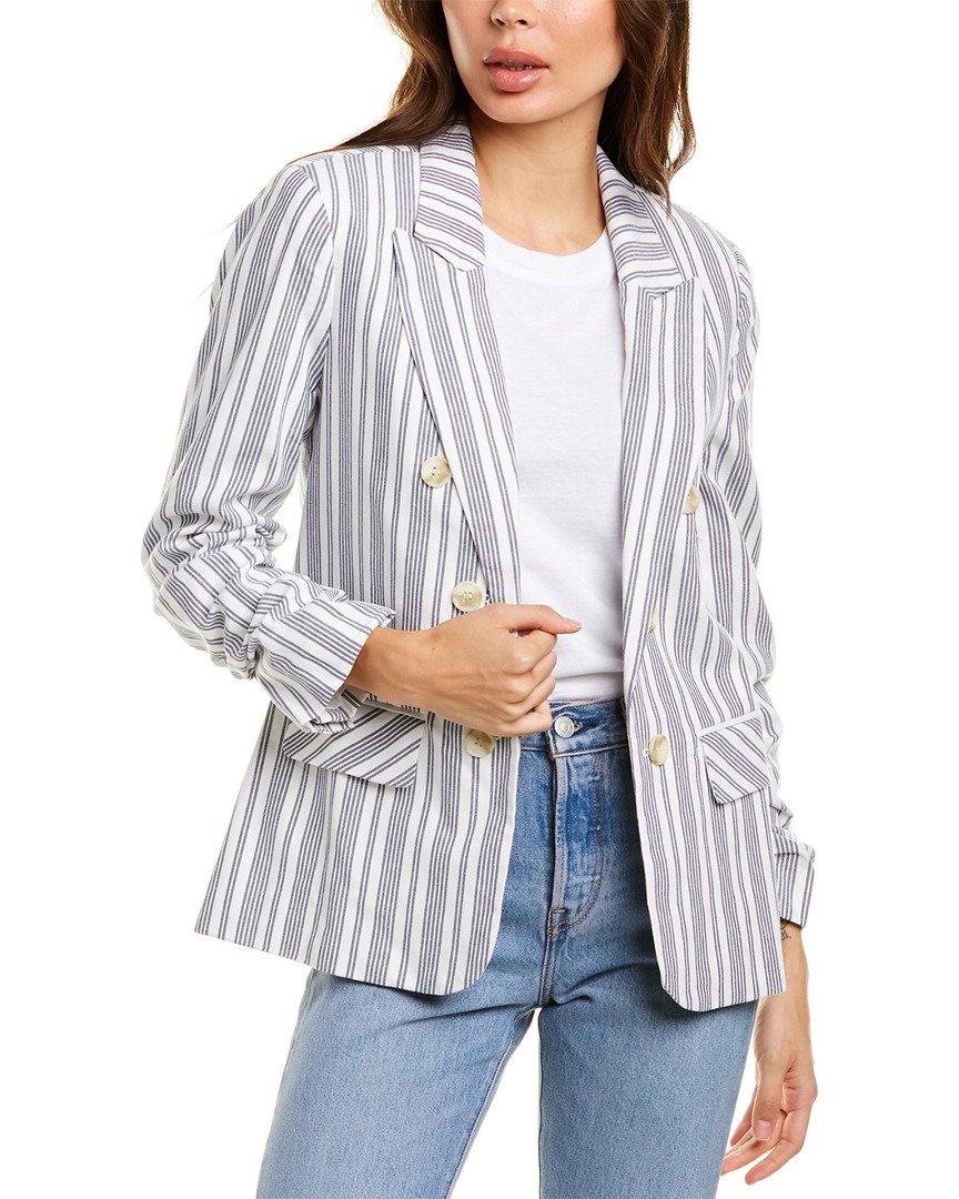 Image of .STATE Canvas Stripe Ruched Blazer
