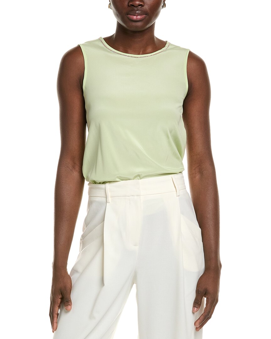 Shop Peserico Silk-blend Top In Green