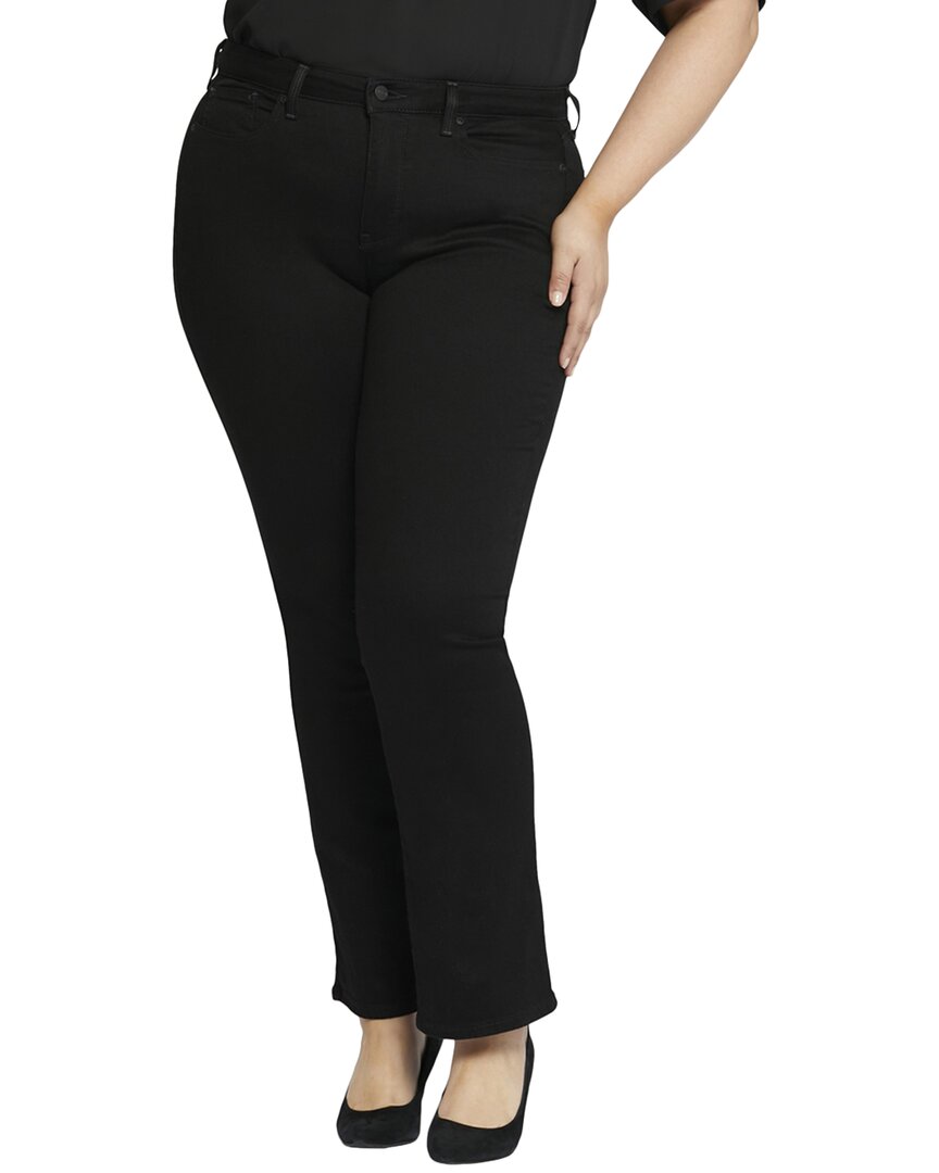Nydj Plus Marilyn Black Straight Leg Jean