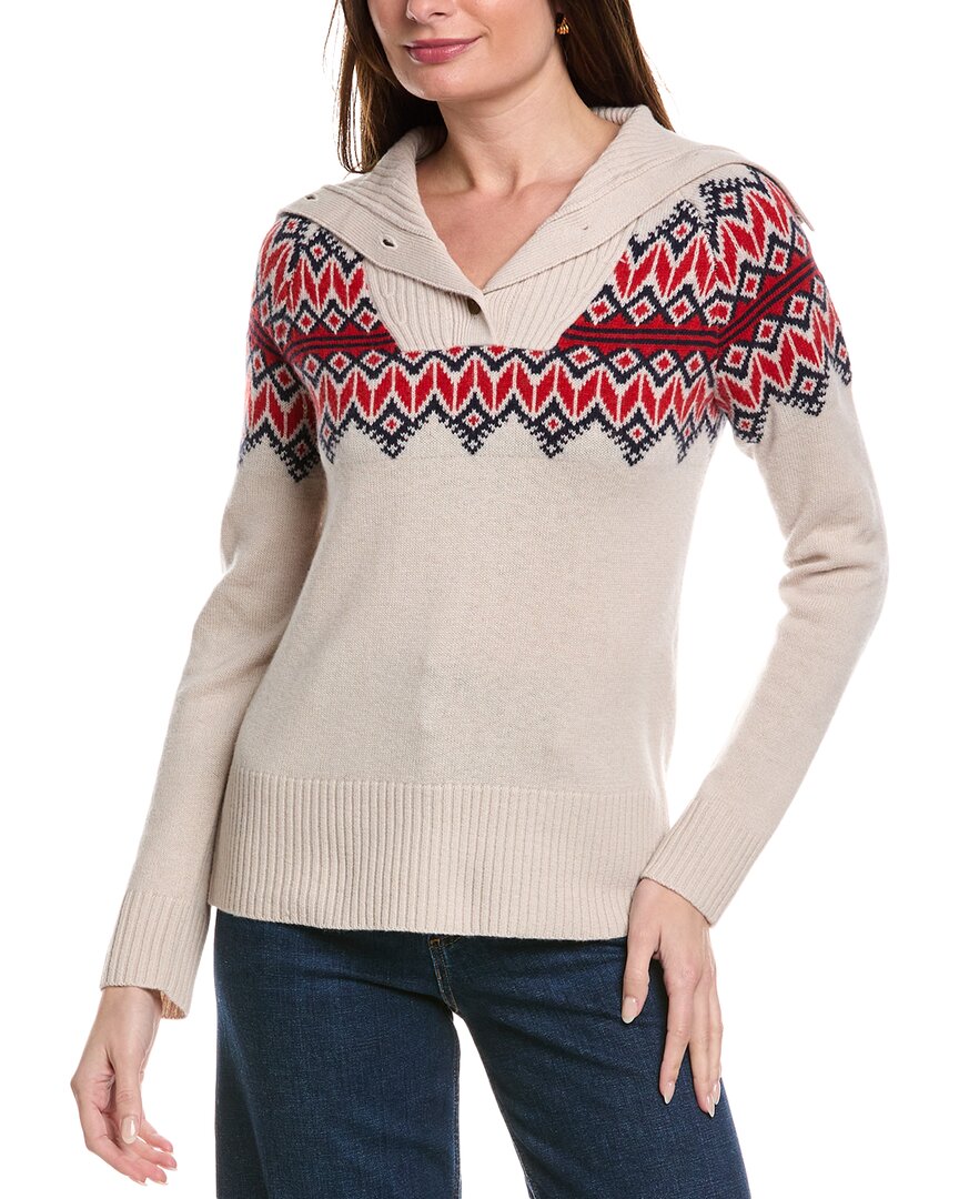 Sail To Sable Fairisle Wool Sweater In Neutral