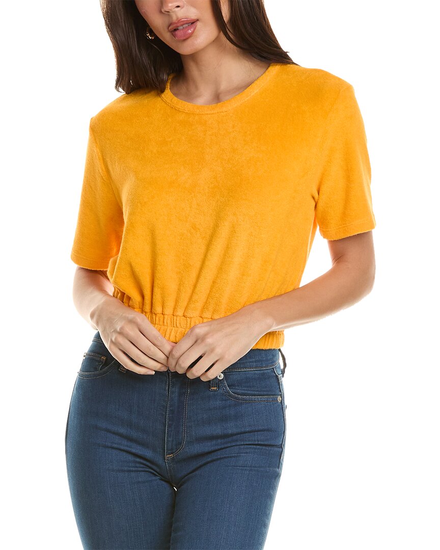 Shop Monrow Terry Cloth T-shirt In Orange