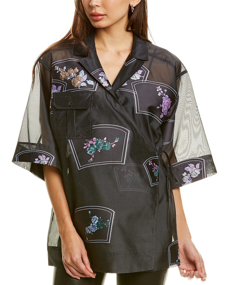 Image of GANNI Organza Wrap Top