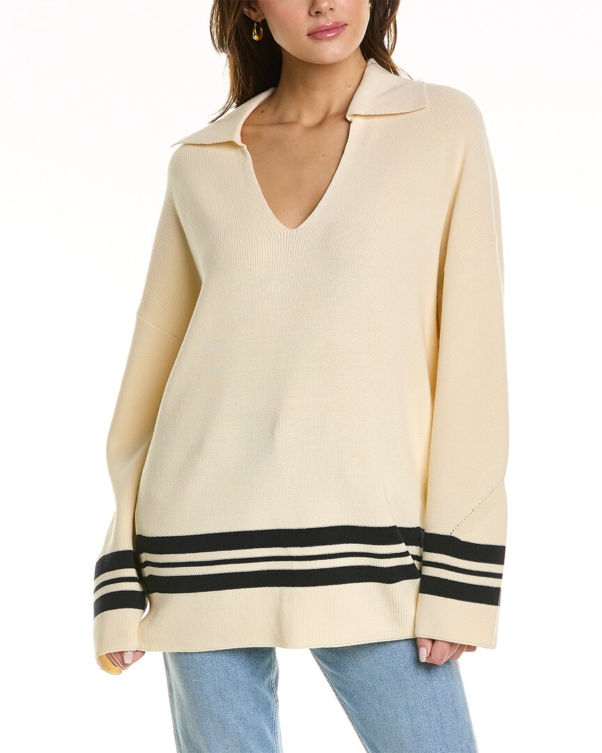 Rag & Bone Striped Cotton-blend Sweater In White