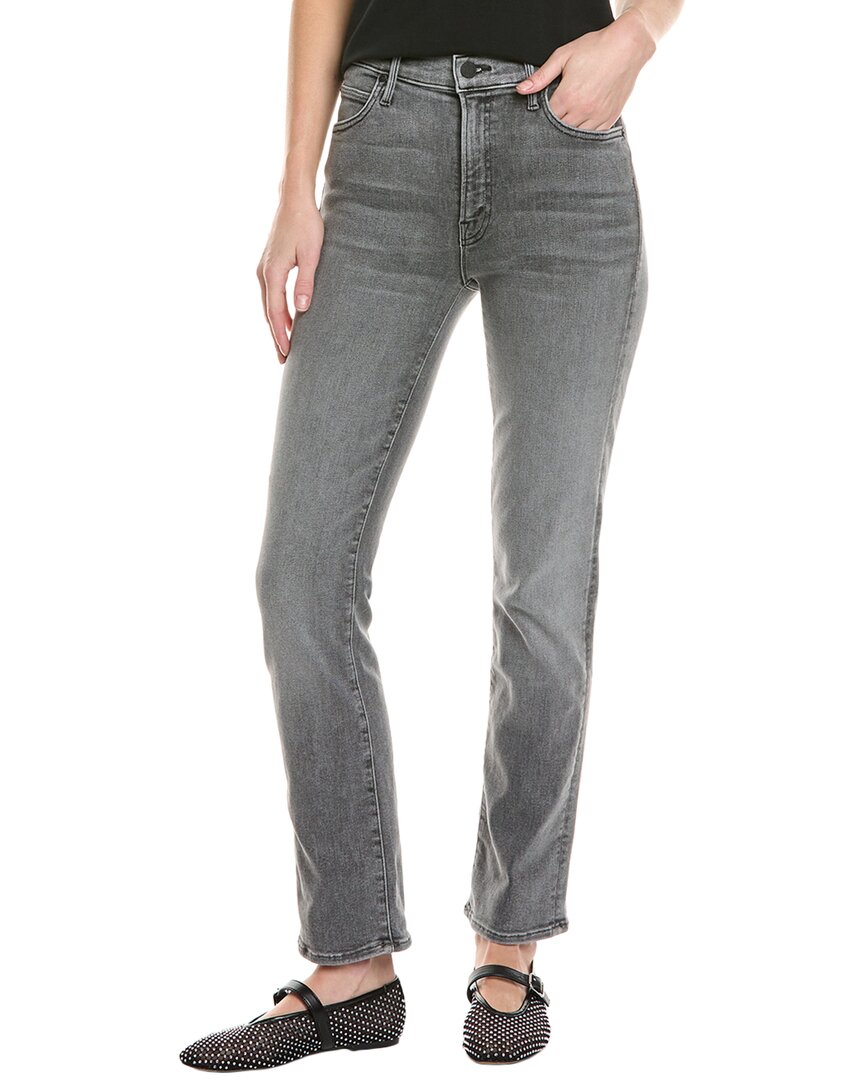 Mother The High Waisted Rascal Slice Undone Hem Friday The 13th Jeans In Grey