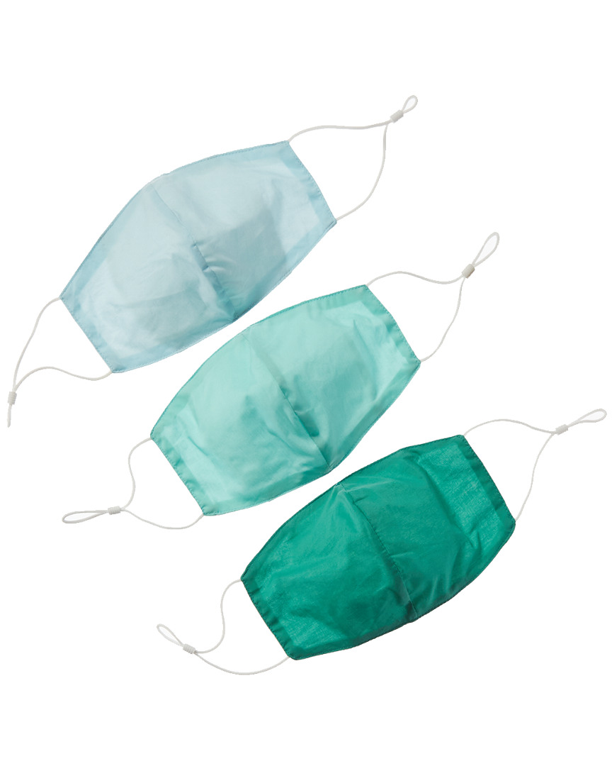 6 Shore Road Pack Of 3 Cloth Face Masks In Green