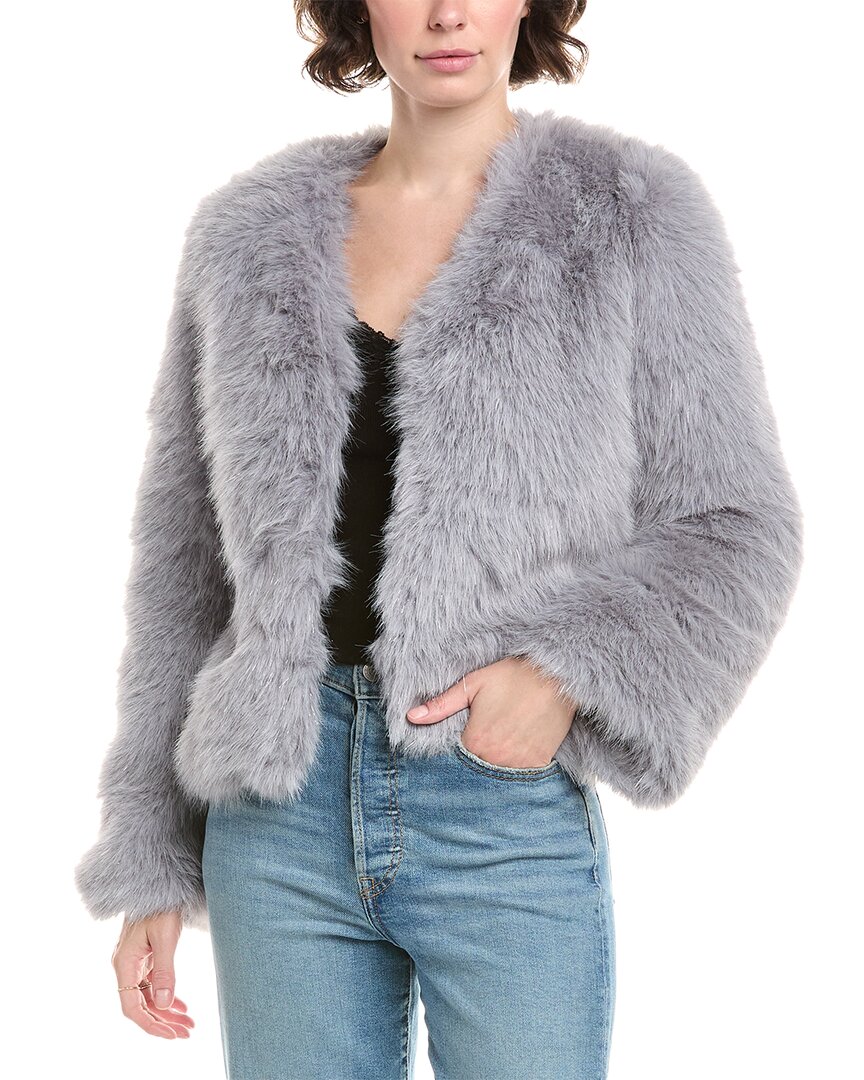 Pascale La Mode Faux Fur Short Jacket In Gray