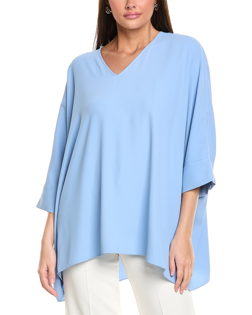 St John St. John Solid Soft Georgette Top In Blue