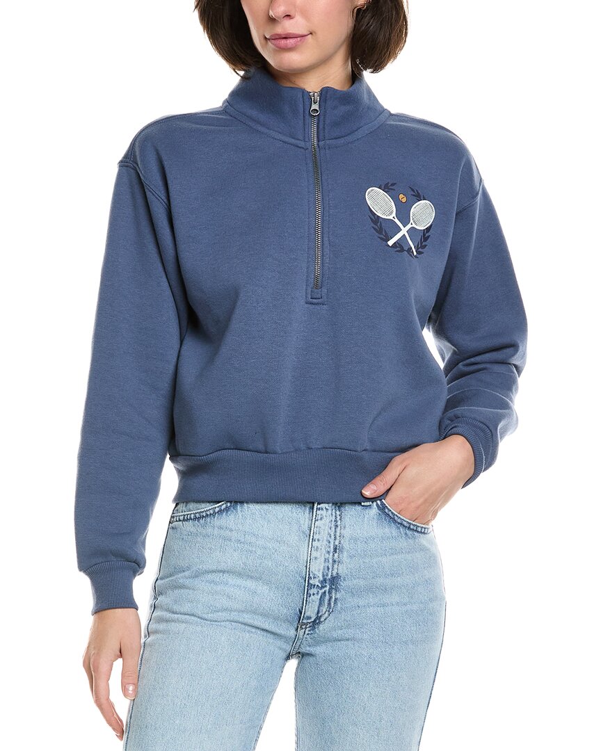 Wildfox Sports Club Carly 1/2-zip Pullover In Blue