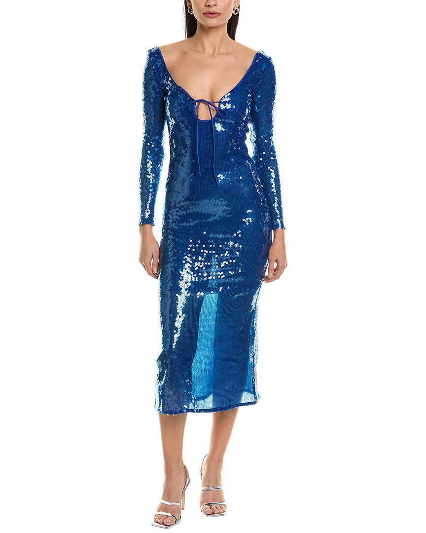 Shop Bardot Verona Sequin Maxi Dress In Blue