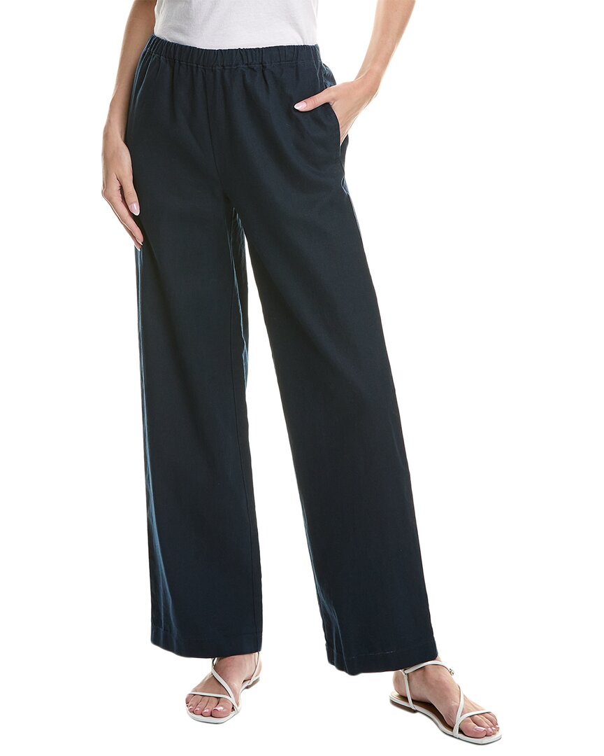 Shop Vince Drawstring Wide Leg Pull-on Pant In Blue
