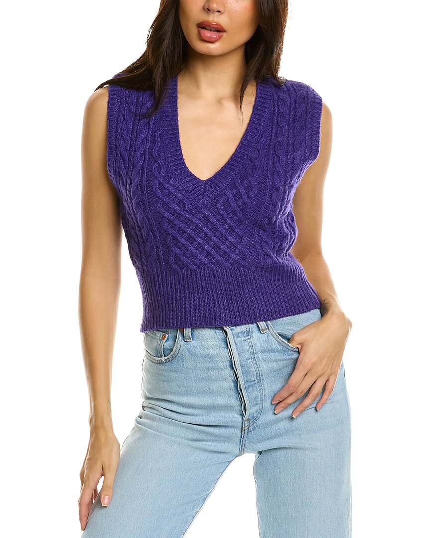 Rag & Bone Elizabeth Cable Vest In Purple