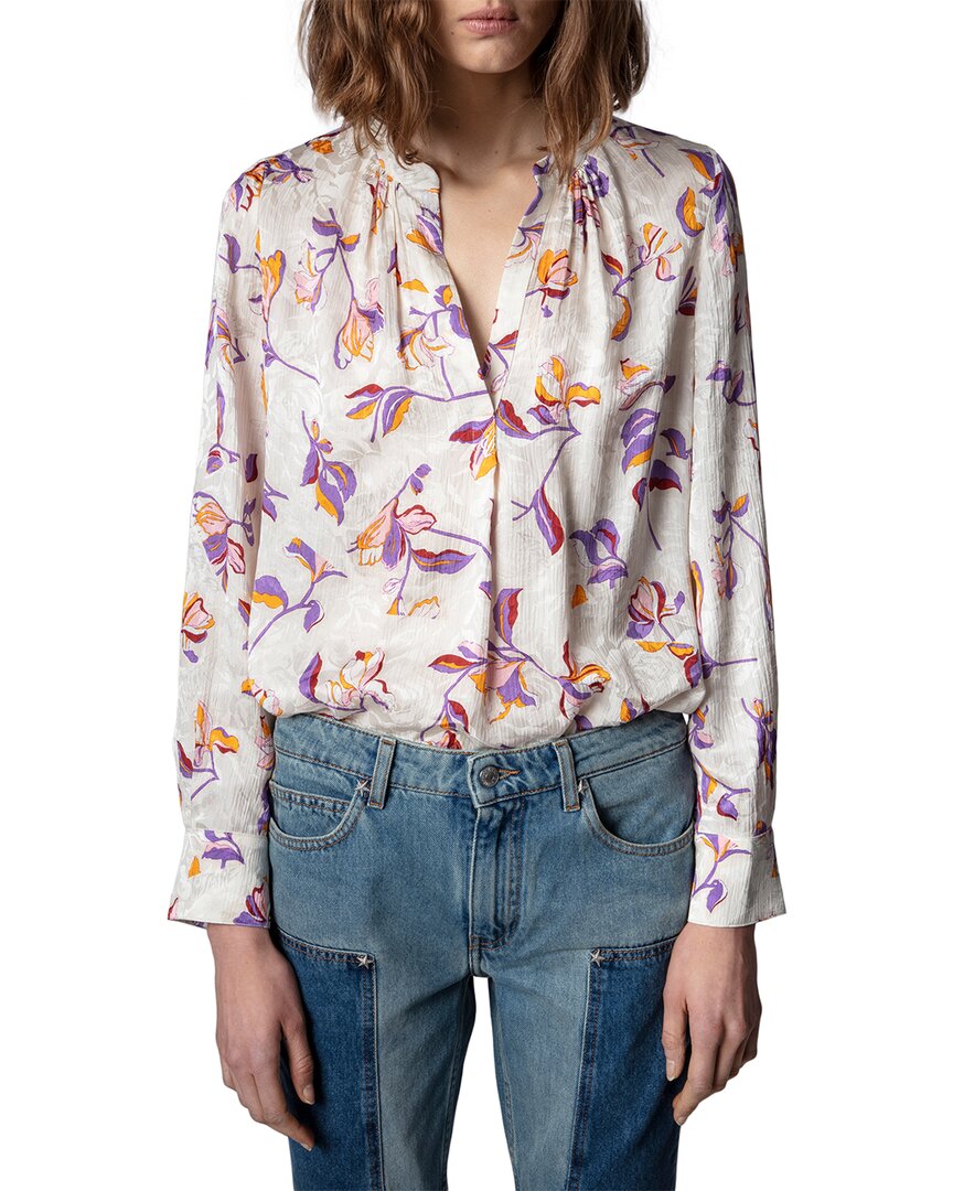 Zadig & Voltaire Tink Jac Cut Flowers Silk-blend Shirt