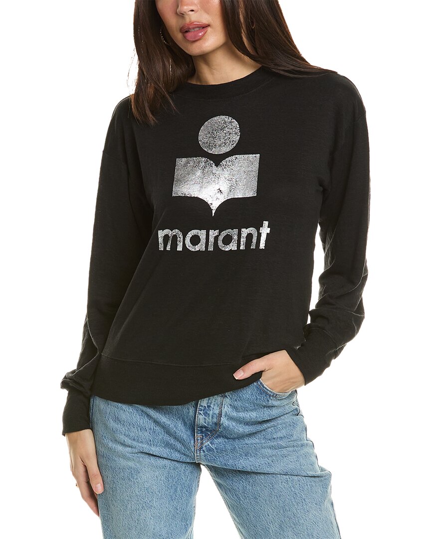 Isabel Marant Étoile Logo-print Linen Sweatshirt In Black