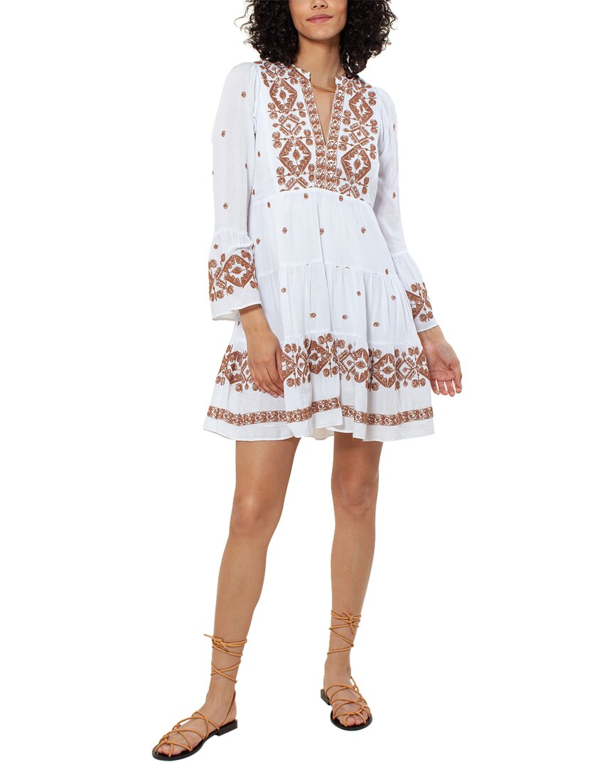 Hale Bob Embroidered Mini Dress In White