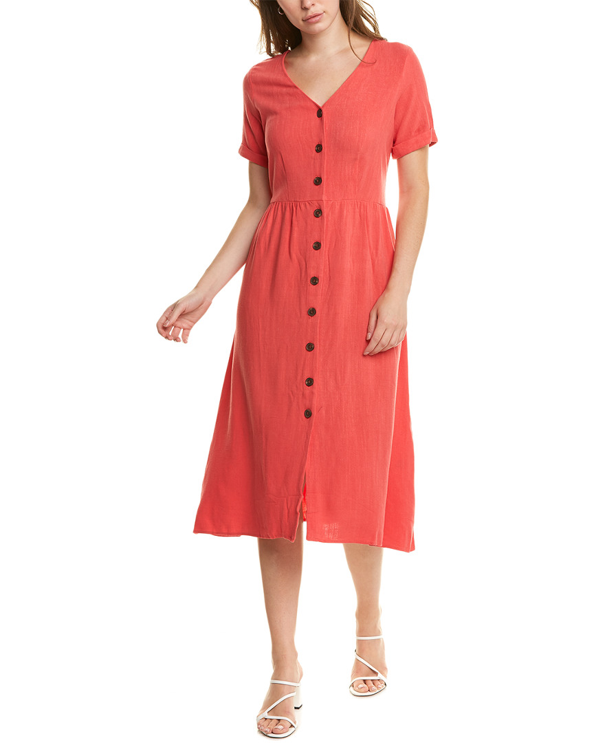 Image of Joules Jessica Linen-Blend Midi Dress