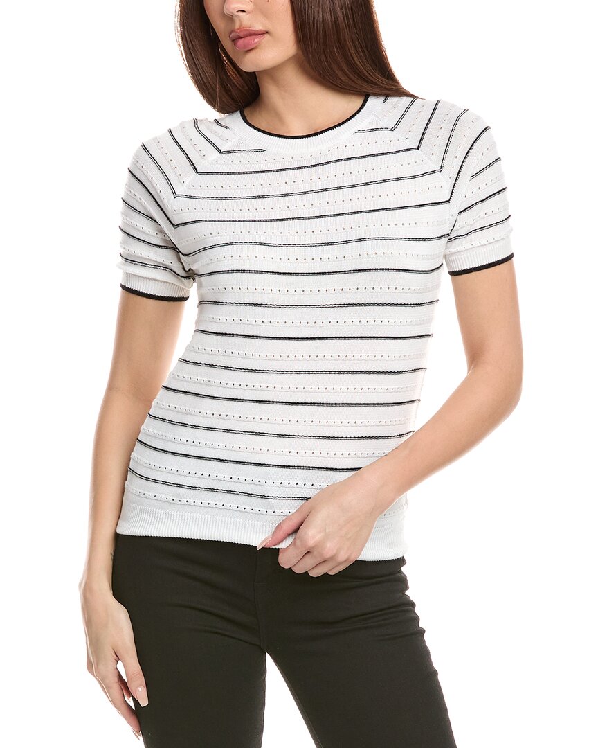T Tahari Raglan Sweater In White