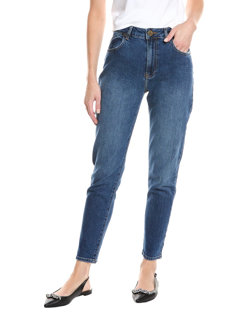 One Teaspoon Legends Power Blue High Waist Mom Jean In Blue