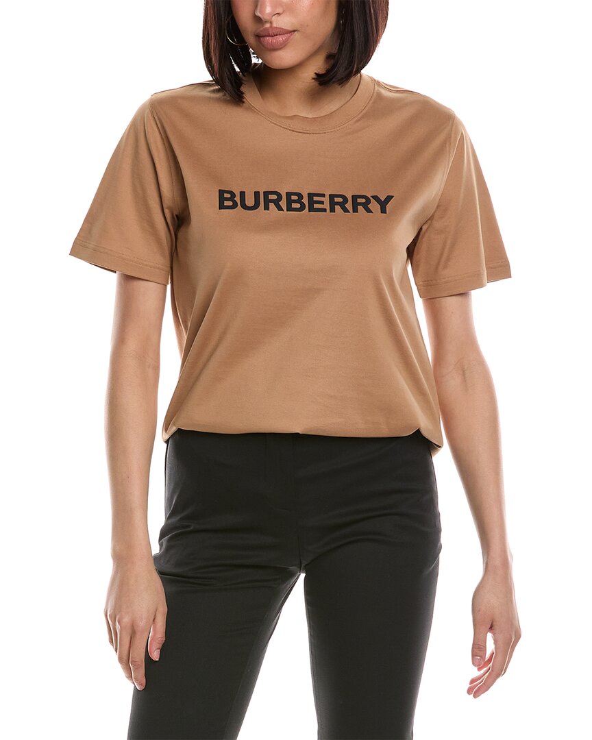 Shop Burberry Logo T-shirt In Brown