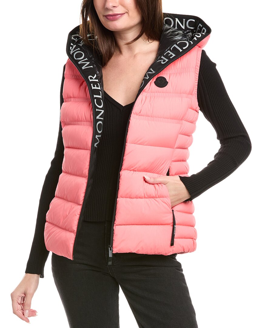 Moncler Aliterse Quilted Shell Down Vest In Pink