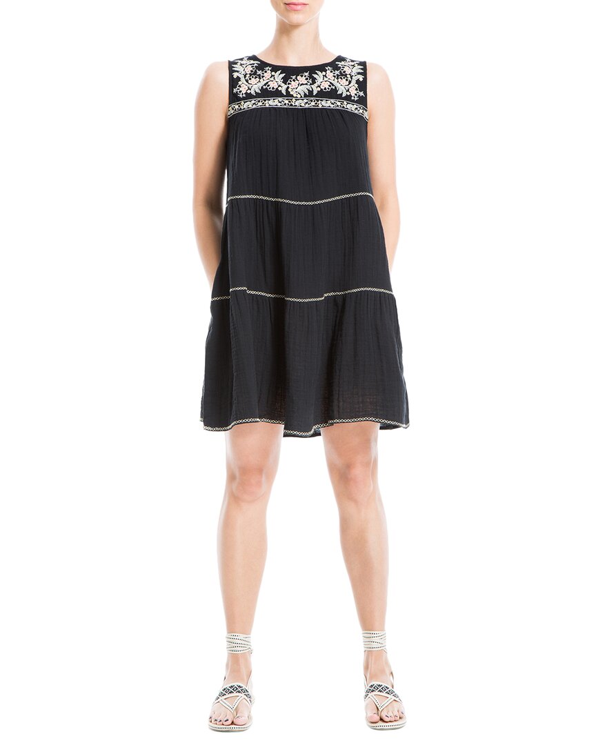 MAX STUDIO MAX STUDIO EMBROIDERED SHORT DRESS