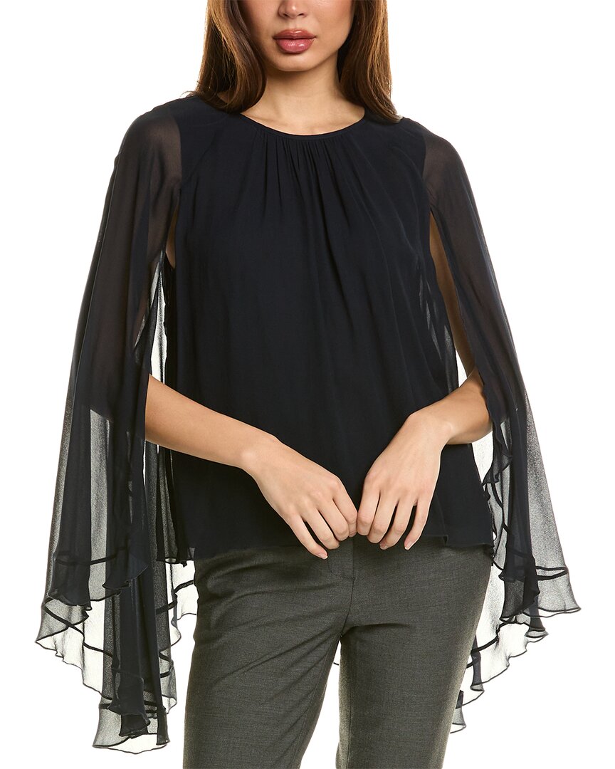 Reiss Francesca Ruffle Cape Sleeve Top