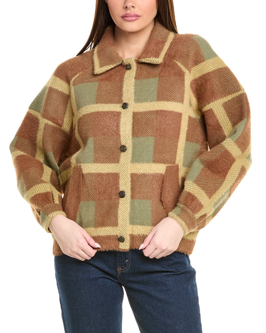 Nvlt Eyelash Bomber Jacket In Green