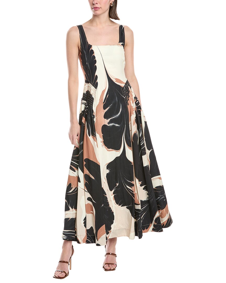 Simkhai Paola Printed Maxi Dress In Brown