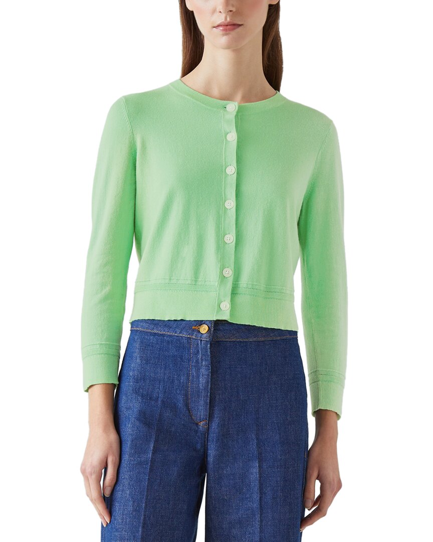 Lk Bennett Michelle Cardigan In Green