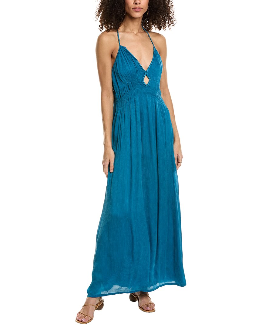 Pre-owned Ba&sh Crinkled Maxi Dress Women's In Blue