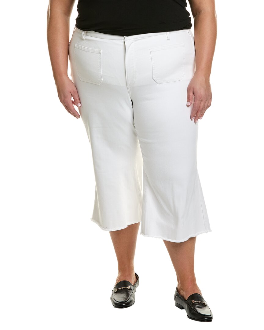 Shop Nydj Plus Patchie Major Wide Leg Capri Optic White Jean