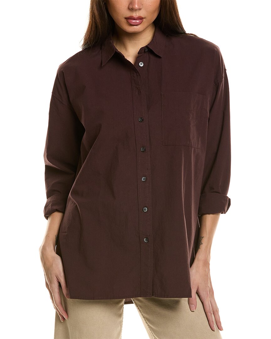 Shop Madewell Oversized Patch Pocket Shirt In Brown