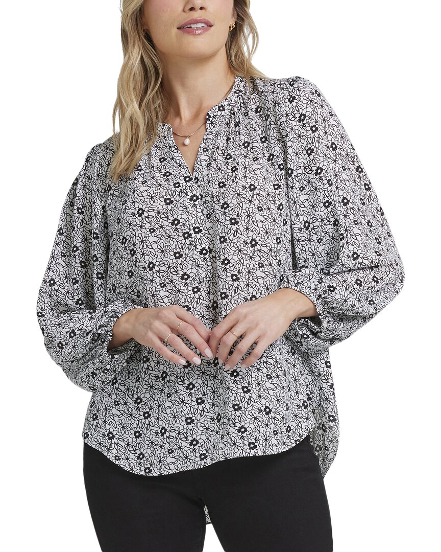 Nydj Long Sleeve Split Neck Top
