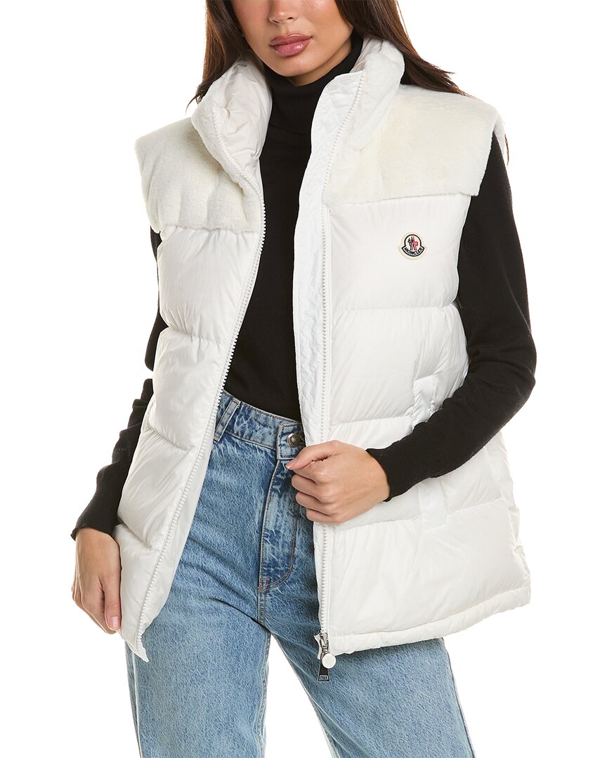 Moncler Lempa Nylon Down Vest In White