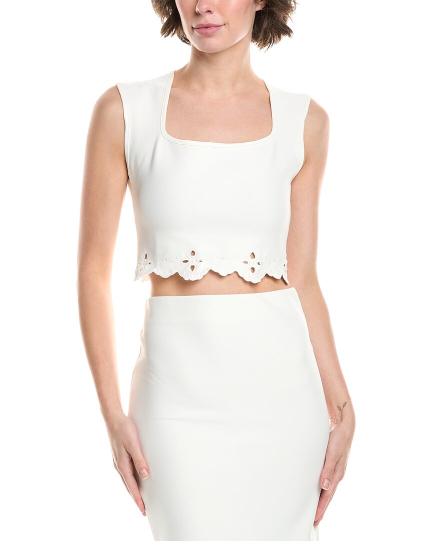 Hl Affair Square Neck Crop Top In White