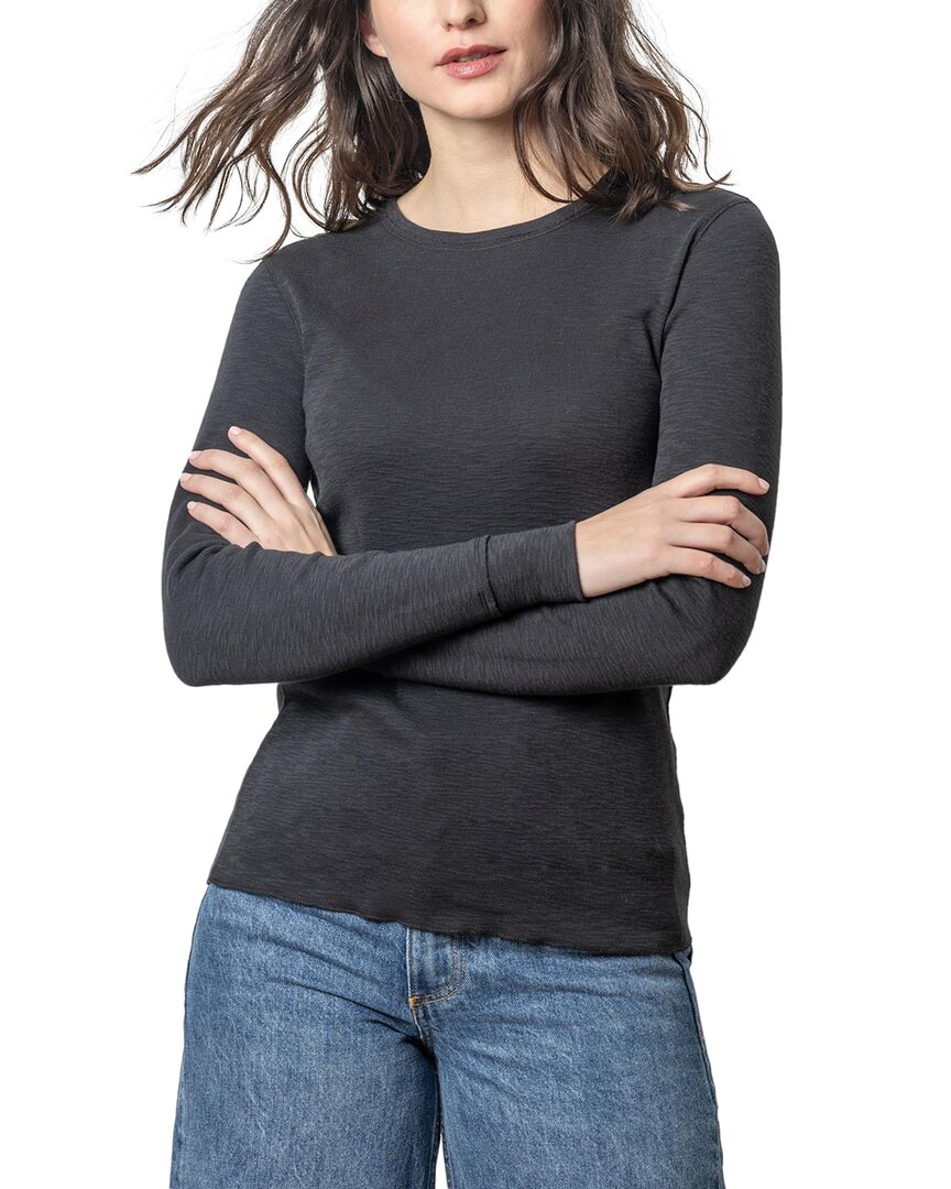 LILLA P LILLA P RAW EDGE CREW TOP
