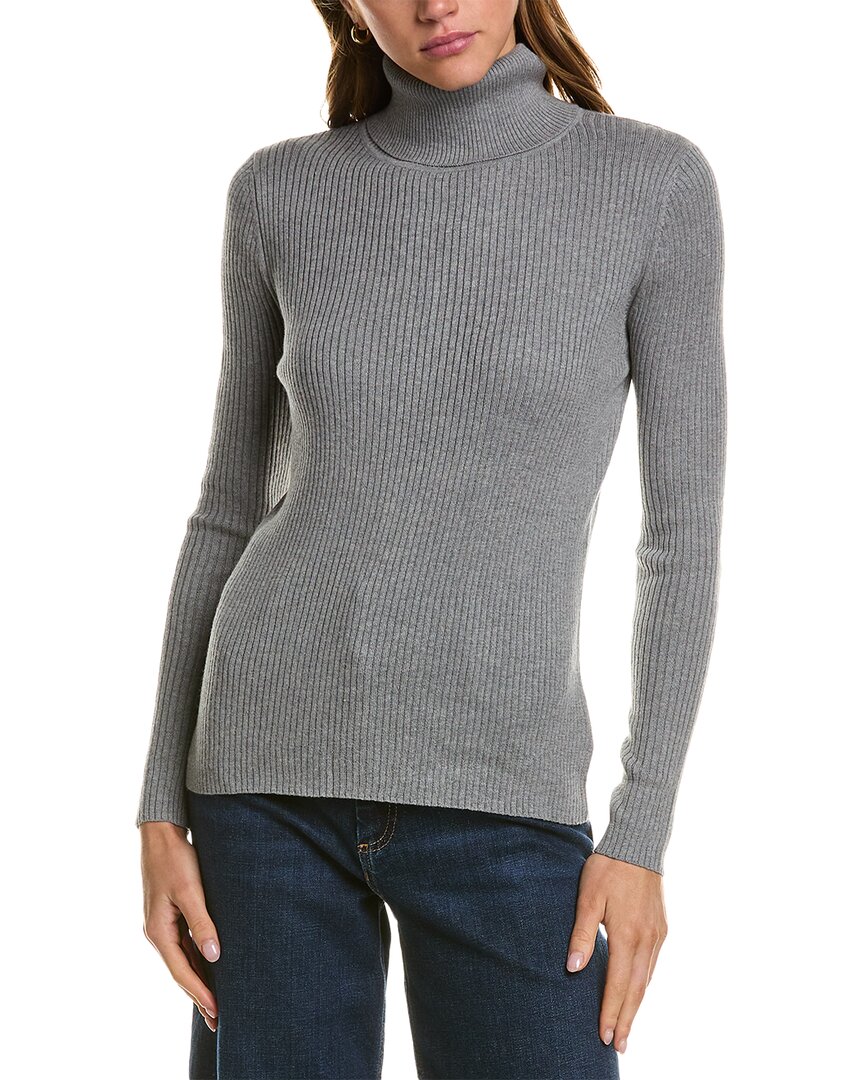 Hannah Rose Turtleneck Cashmere-blend Sweater In Grey