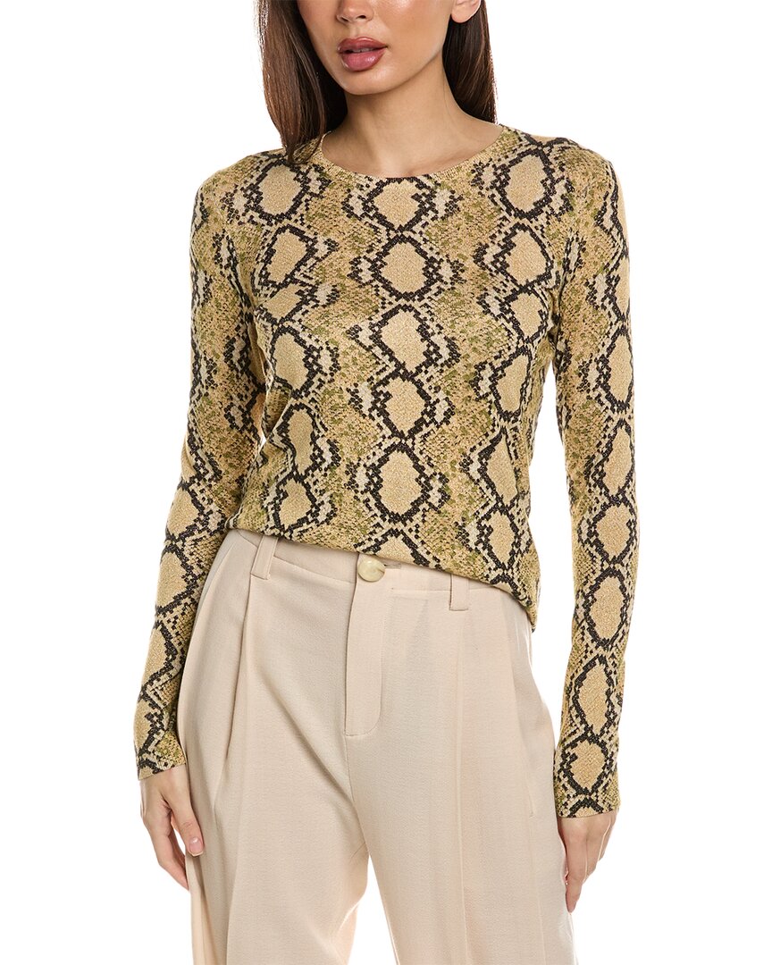 St John Lurex Sweater In Beige