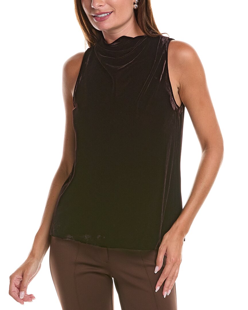 Theory High Cowl Top In Brown