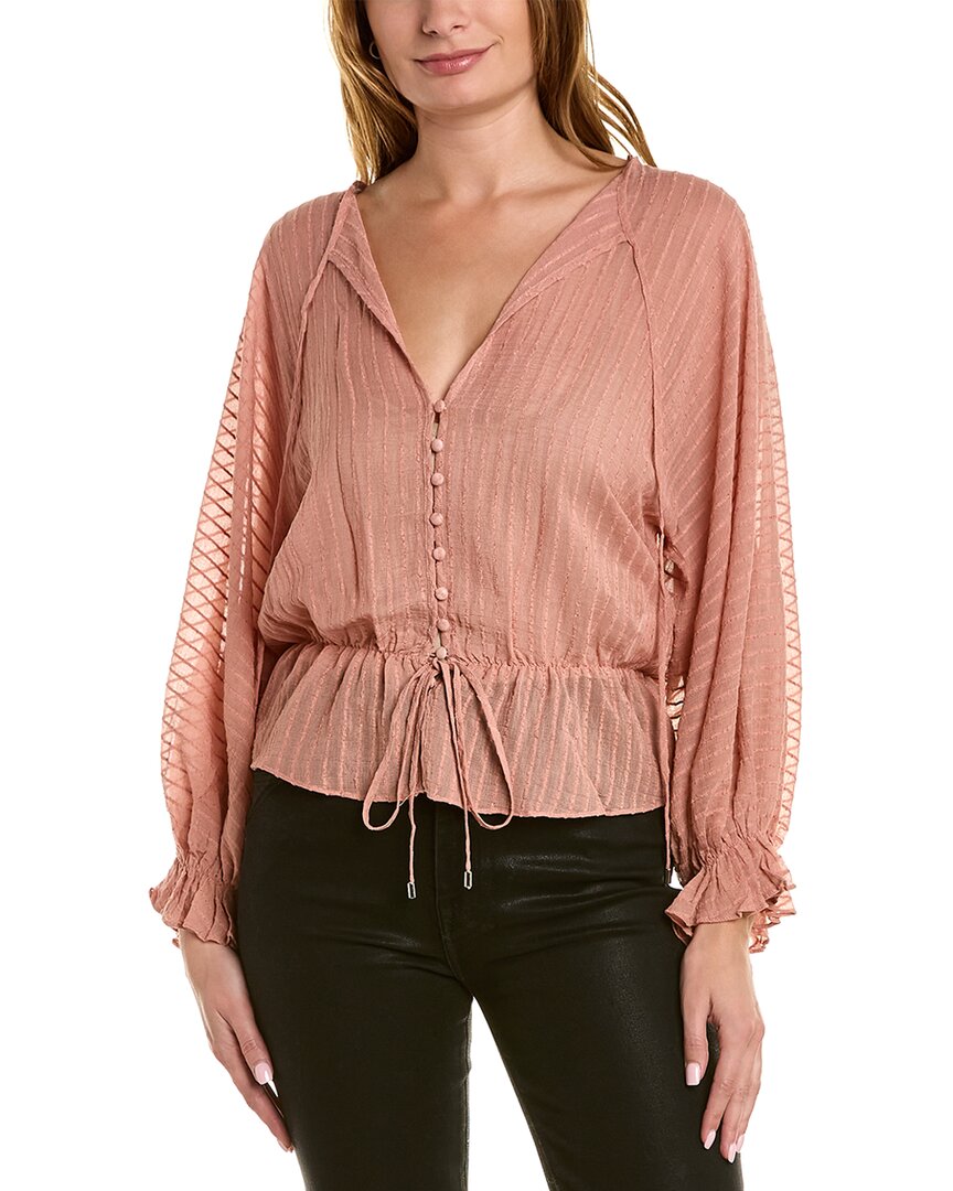 Shop We Are Kindred Aurora Tie Neck Blouse In Pink