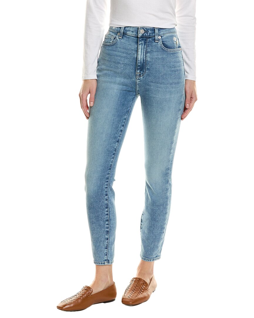 Shop 7 For All Mankind Santana High-rise Ankle Skinny Jean In Blue