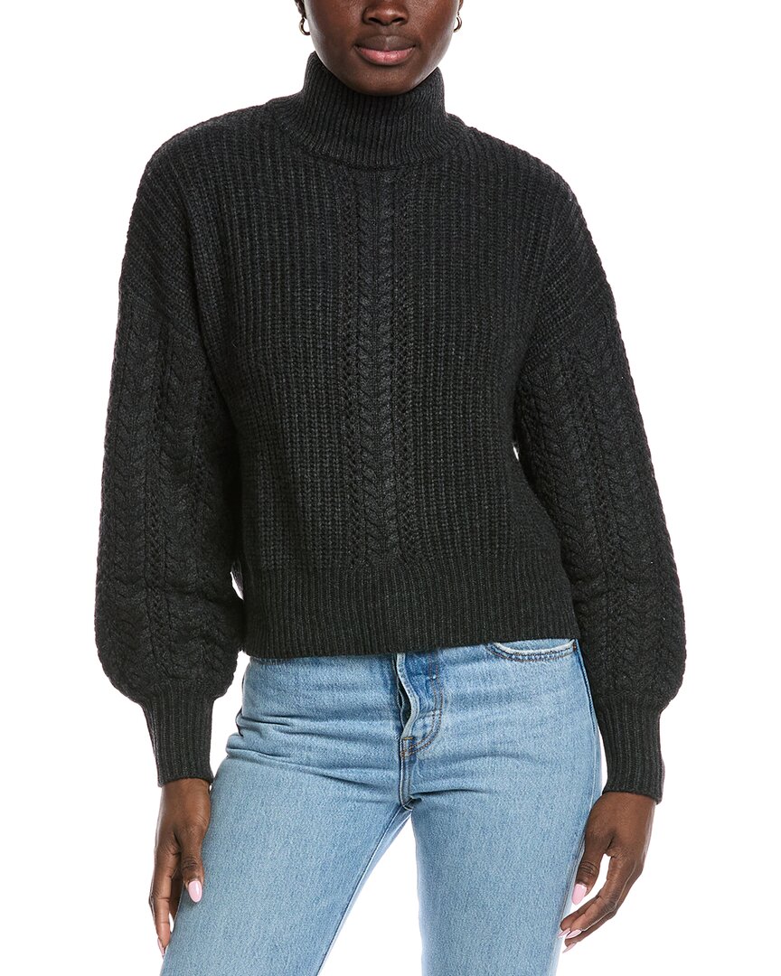 Autumn Cashmere Mock Neck Cashmere & Wool-blend Sweater In Gray