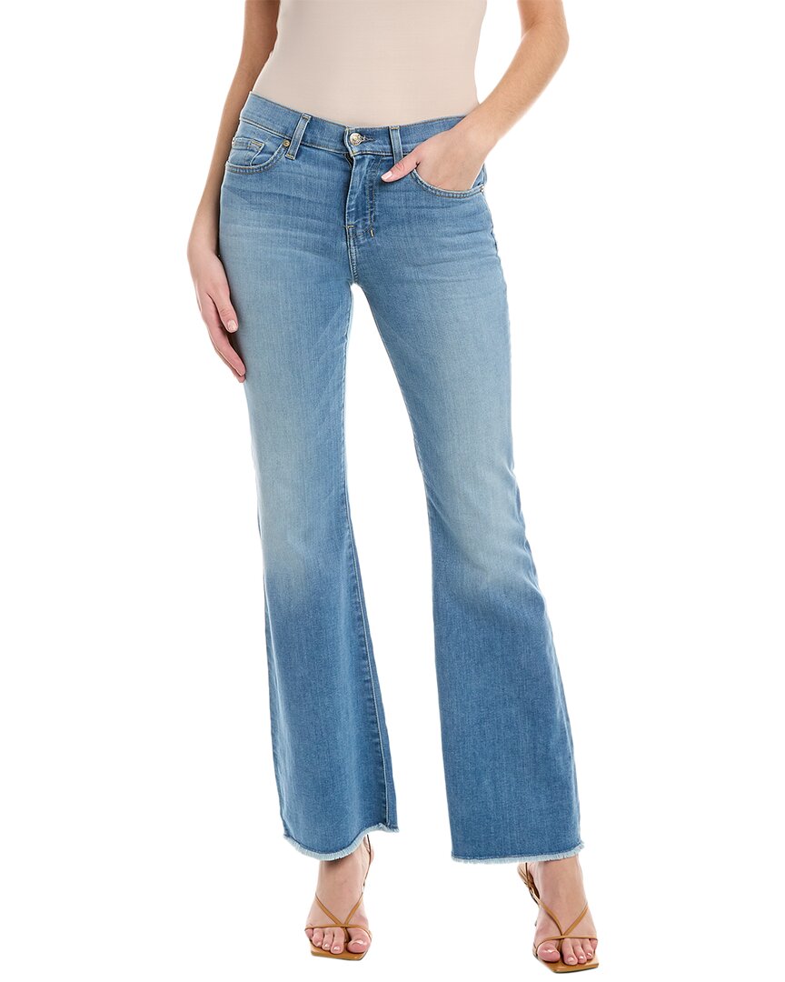 7 For All Mankind Dojo Tailorless Flare Leg Jeans In Blue