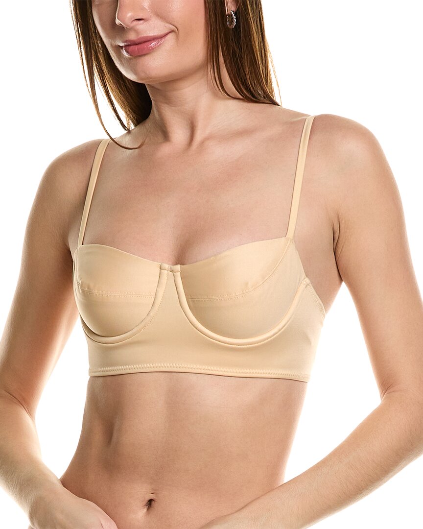 Shop Norma Kamali Underwire Top In Brown
