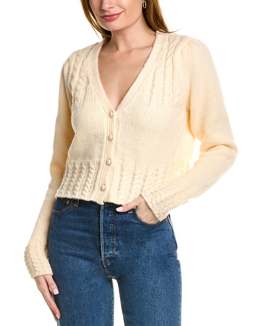 Aiden Cable Knit Cardigan In White