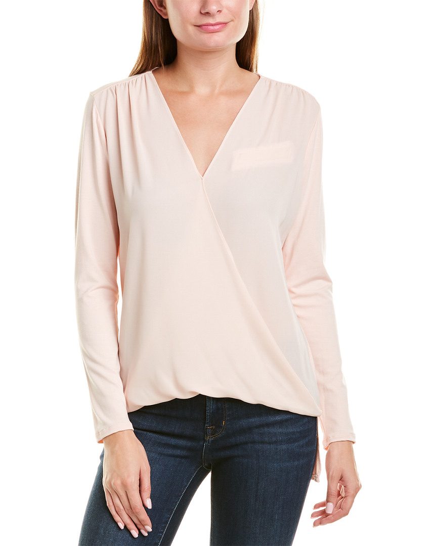 Image of Vince Camuto Mixed Media Wrap Top