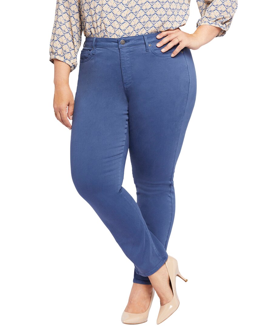 Nydj Plus Sheri Slim Womens Mid-rise Stretch Straight Leg Jeans